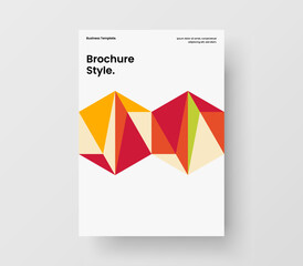 Vivid corporate cover vector design layout. Simple mosaic hexagons presentation illustration.