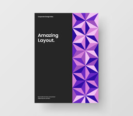 Clean geometric hexagons presentation template. Abstract magazine cover design vector concept.