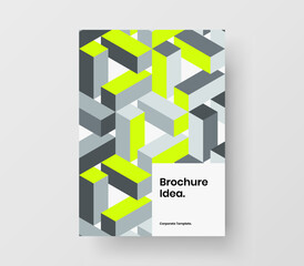Modern geometric shapes annual report concept. Fresh leaflet A4 design vector illustration.