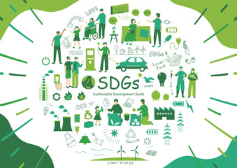 SDGs　持続可能な社会 - obrazy, fototapety, plakaty