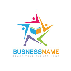 Education community logo. Learning vector with people. This Graphic is suitable for education, learning, book, teacher, collage, school, university, children and parent.