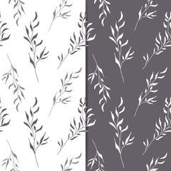 Seamless pattern monochrome colors with foliage abstract ornament. Perfect for wrapping paper, fabric, or wallpaper. Vector illustration.