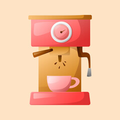 Vector Illustration Coffee Machine Colorful Graphic