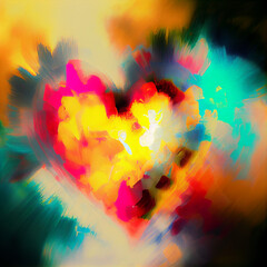 Blurry background of love concept in abstract painting design