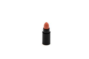 Lipstick miniature isolated on white background. Natural color lipstick sampler