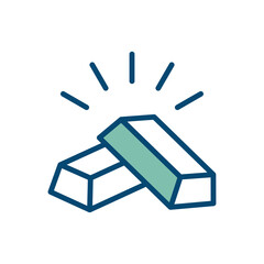 gold bar icon vector design template in white background