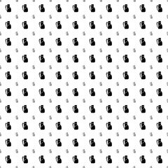 Square seamless background pattern from geometric shapes are different sizes and opacity. The pattern is evenly filled with big black travel backpack symbols. Vector illustration on white background