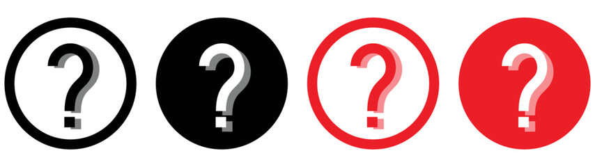 Naklejka na ściany i meble question mark inside circle icon set. mark collections. style symbol for app and web, vector illustration