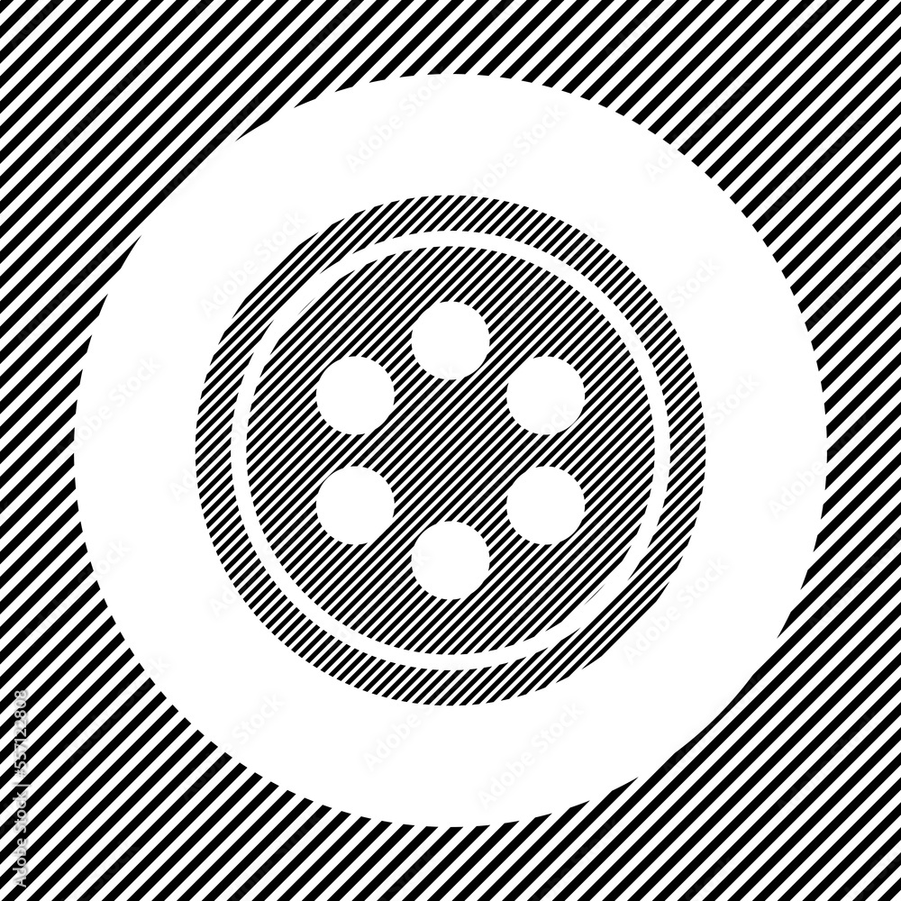 Poster a large optic cable symbol in the center as a hatch of black lines on a white circle. interlaced eff