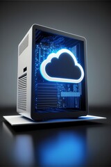 illustration of cloud computing server 3d