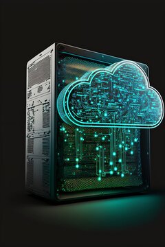 illustration of cloud computing server 3d