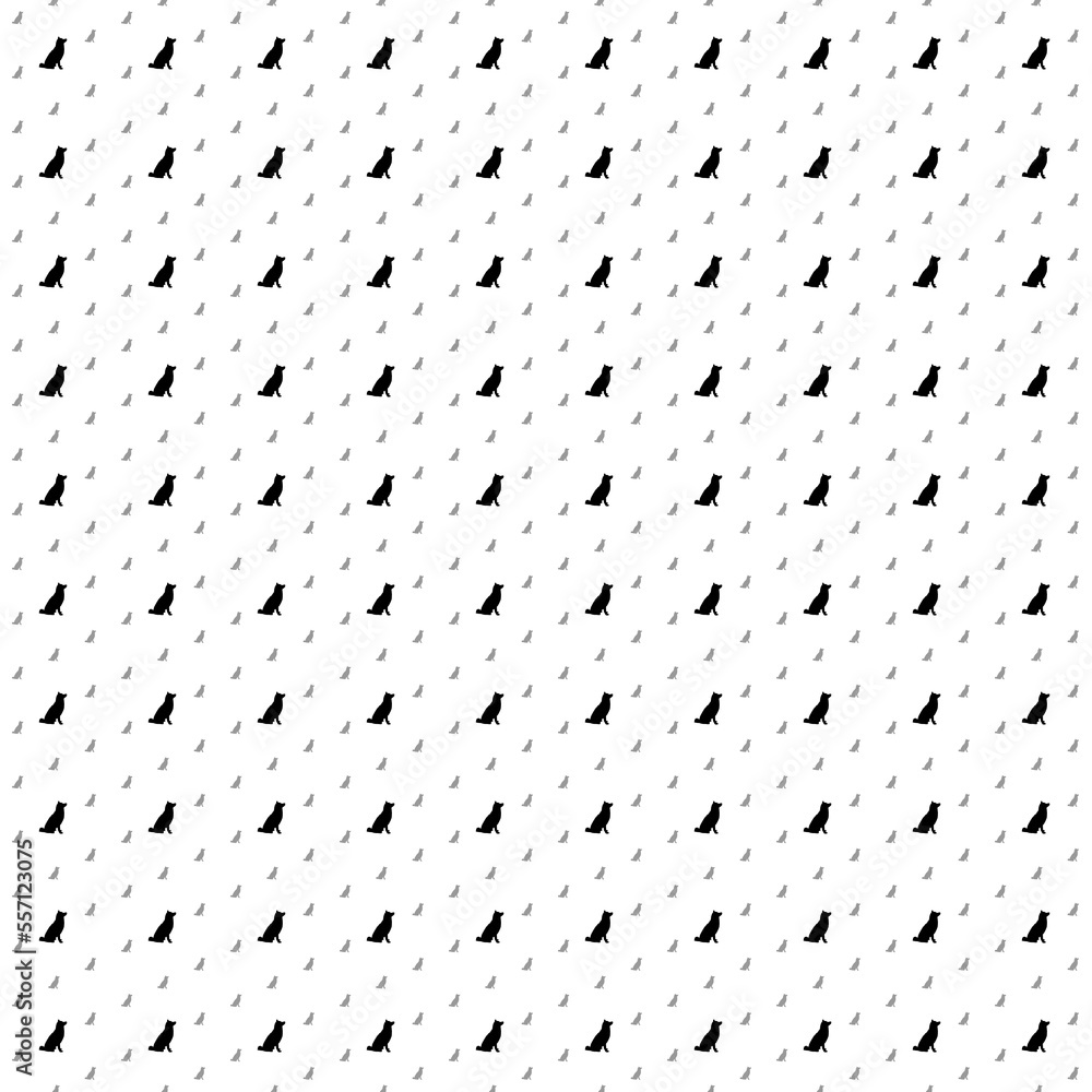 Poster square seamless background pattern from black dog symbols are different sizes and opacity. the patte