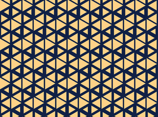 Abstract geometric pattern. A seamless vector background. Gold and dark blue ornament. Graphic modern pattern. Simple lattice graphic design