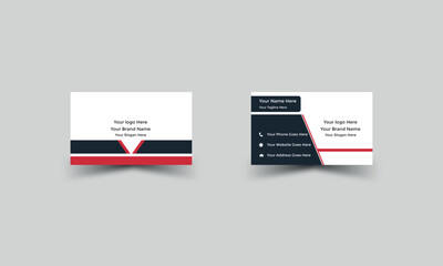 Double Sided Professional Minimal Simple Vector Business Card Print Layout