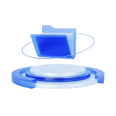 3D Document files icon on stage. Business concept