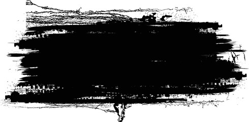 Distressed Brush Stroke . Black Modern Textured banner .