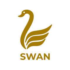 Naklejka premium Swan Logo Design