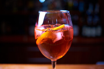 cocktail glass with orange Aperol