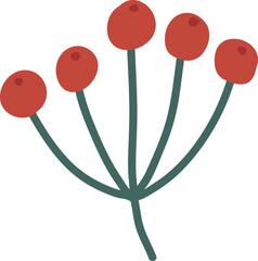 Winter berry leaf branch