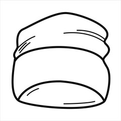 Vector black line modern beany.