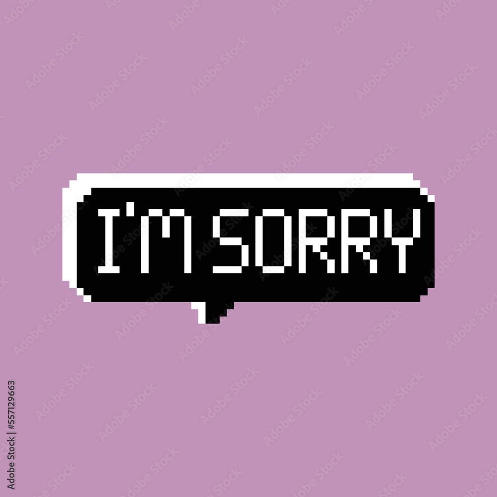 Fototapete bubble greeting with text inside. Pixel art Vector illustration good for your project.