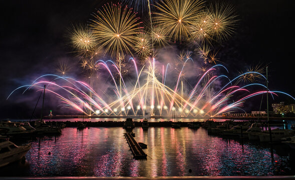 fire works on the sea,Atami,Japan