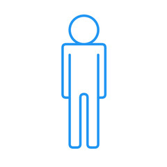 man icon, person icon, single person icon, blue color human icon pictogram
