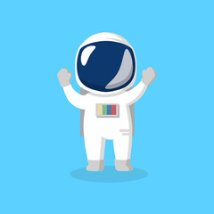 Astronaut Plain Background Cartoon Vector Illustration. Space Icon Concept Isolated Premium Vector. Cartoon Style