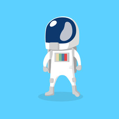 Astronaut Plain Background Cartoon Vector Illustration. Space Icon Concept Isolated Premium Vector. Cartoon Style