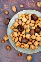 Mixed nuts on the table
