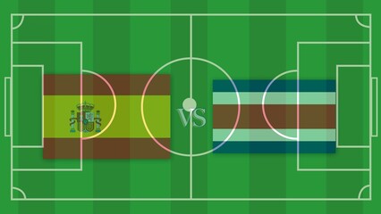 Spain vs costarica, Football Match Design Element on Football field.