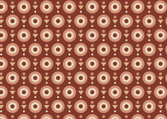 Circles on the brown background. Tileable patterns