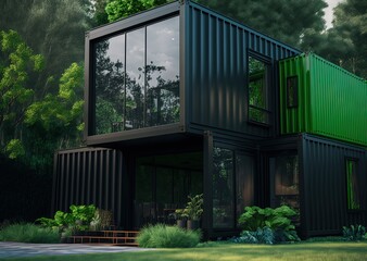 illustration concept of sustainability and recycle , container box remake as restaurant, office or house	
Category	
Buildings and Architecture	
