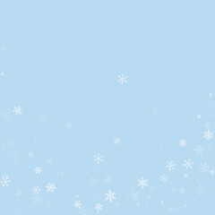 Naklejka na ściany i meble Falling snowflakes christmas background. Subtle