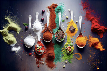 Vibrant Herbs and Spices for Cooking on Light Background