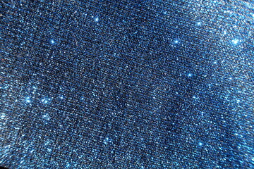 Top view of shiny electric blue lurex fabric