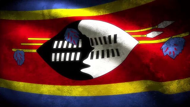 Swaziland grungy flag loop