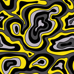 Abstract hand drawn doodle seamless pattern. Endless camo spots texture. Vector background.