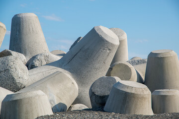 三保の松原に敷設された消波ブロック
