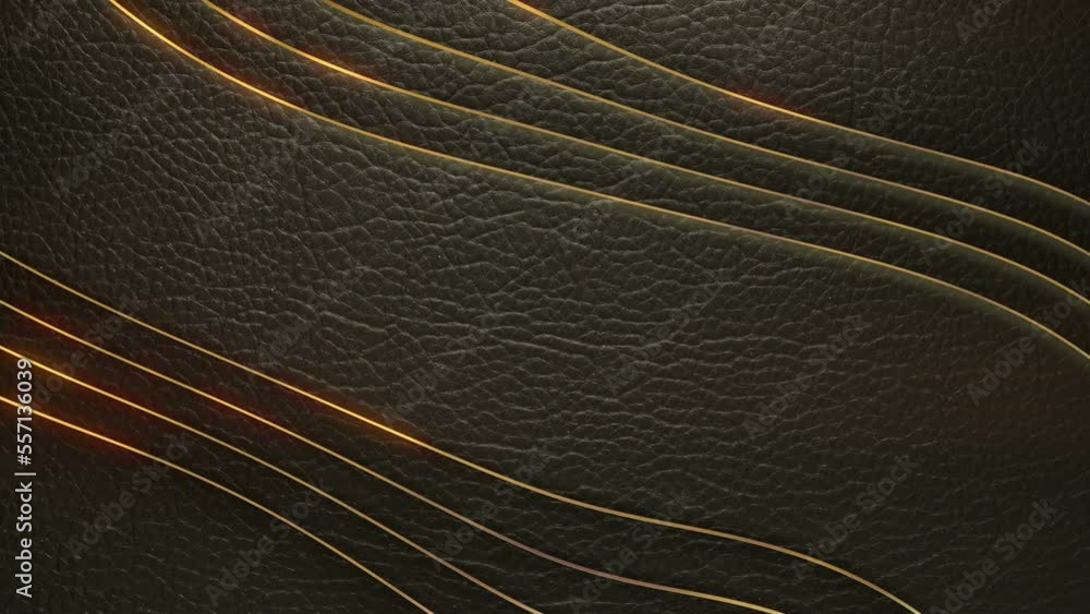 Poster luxurious wavy background of leather layers with gold stripes. creative design. digital seamless loo