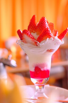 strawberry parfait in the dinner