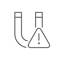 Magnetic radiation line outline icon