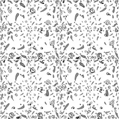 Abstract funny textured drop grey seamless pattern