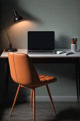 Personal workspace for home office use and study. AI produced