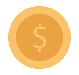 Golden coin with dollar icon. Symbol of financial wealth and business prosperity with secure cash and profitable vector investment