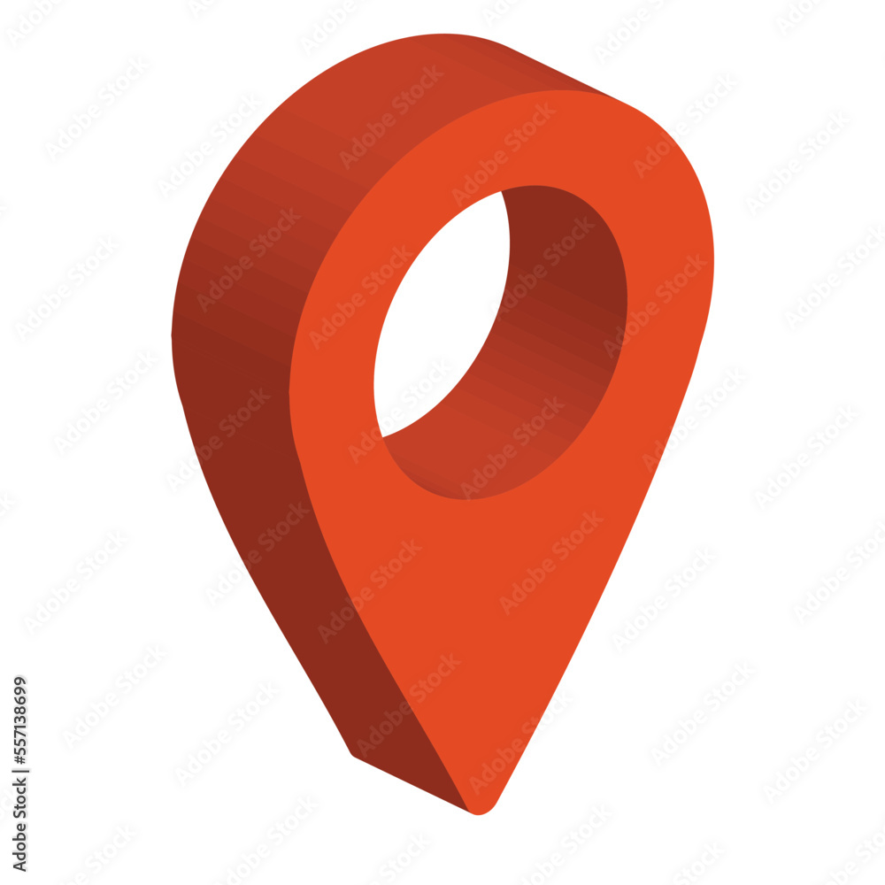 Poster red 3d web pointer map icon. navigation label digital gps direction and mark symbol with vector posi