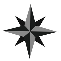 Obraz premium Black wind rose. Discovery compass symbol for geographic exploration and wayfinding on sea and land vector cartography