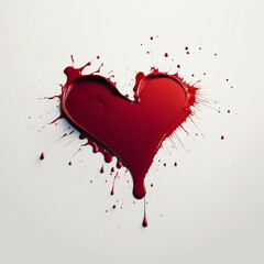 Fototapeta na wymiar Heart made of paint on white background. Heart. Love poster. Valentine's day wallpaper