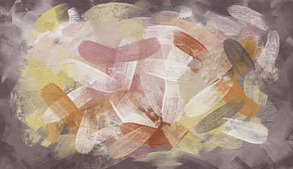 Abstract paint strokes, artwork, artistic brush daubs and smears grungy background, hand painted brown pattern art
