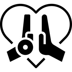 love glyph style icon